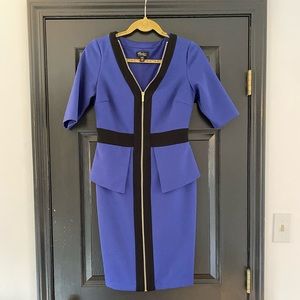 Thalia Sodi - Blue and Black Peplum Dress